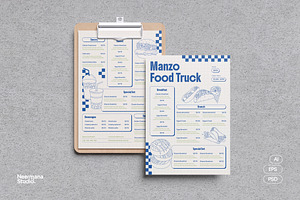 Minimal Retro Food Truck Menu