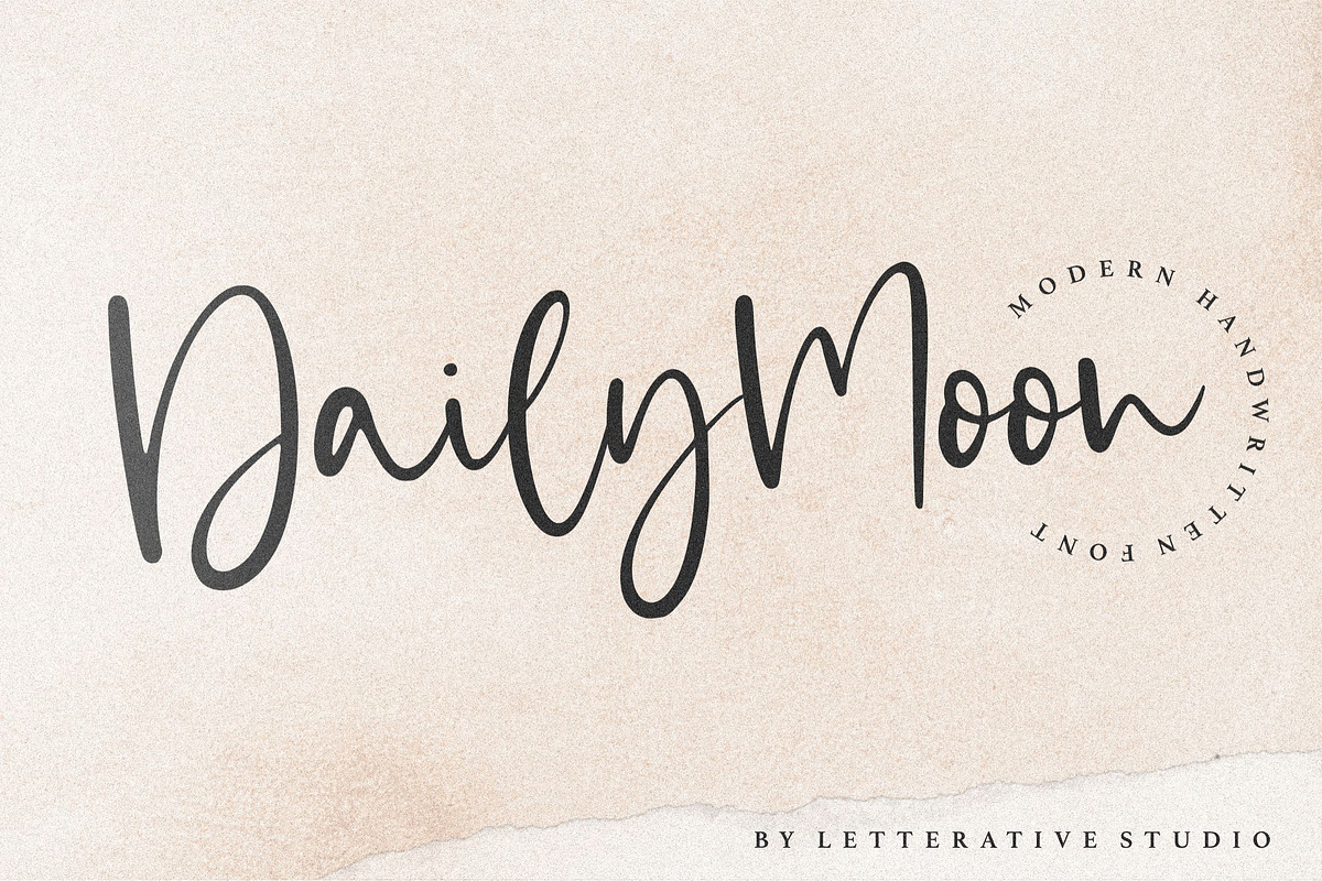 Dailymoon - Modern Handwritten Font, a Script Font by Letterative Studio (Photo 1 of 7)