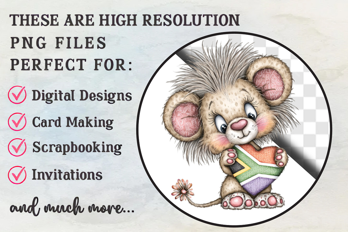 Black History Month Lion Clipart PNG, an Illustration by RobertsArt (Photo 2 of 6)