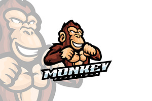 Monkey Mascot Cartoon Logo., a Branding & Logo Template by ModalTampang