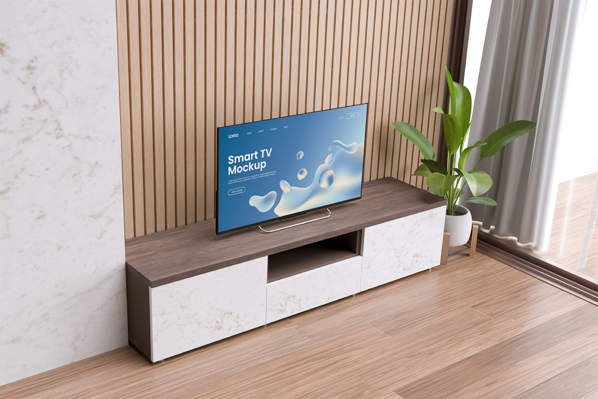 Smart Tv Mockup, a Household Mockup by HanaSaka_Studio (Photo 3 of 5)