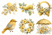 Whimsical Yellow Spring Clipart, an Illustration by Black Bird Studio (Thumbnail 3 of 5)