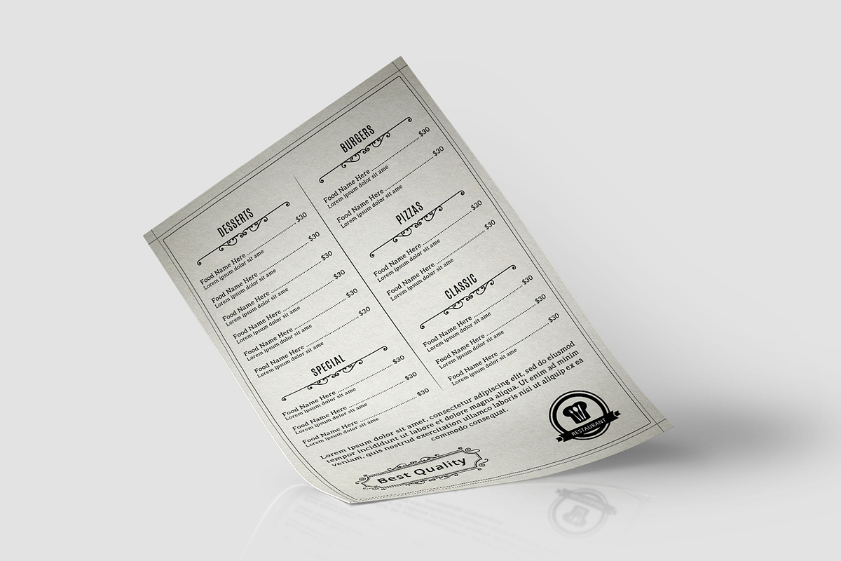 Food / Restaurant Menu Flyer-V367, a Flyer Template by Template Shop (Photo 3 of 5)