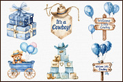 Cowboy Blue Baby Shower Clipart, an Illustration by Sublimation Artist (Thumbnail 3 of 6)