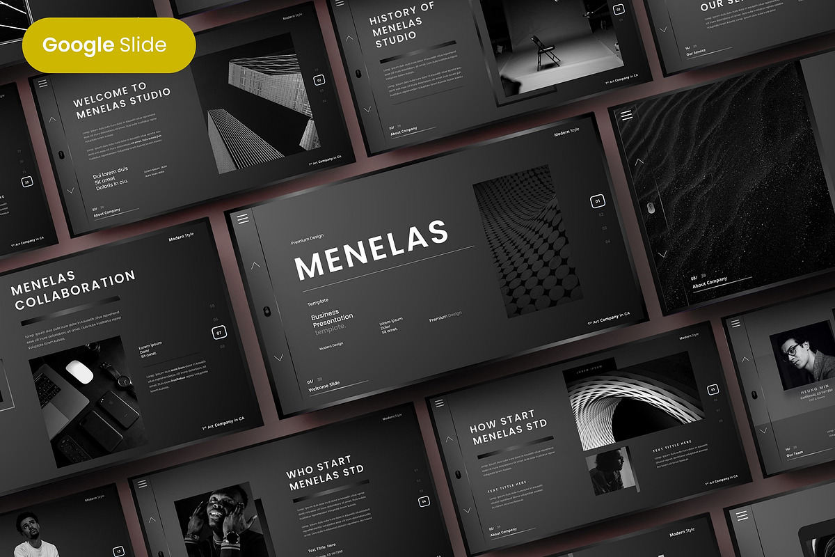 Menelas - Business Google Slide, a Presentation Template by Dens Creative Studio (Photo 1 of 6)