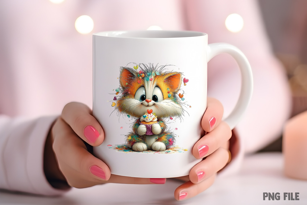Whimsical Valentine Cats Clipart, an Illustration by Craft Nest (Photo 7 of 11)