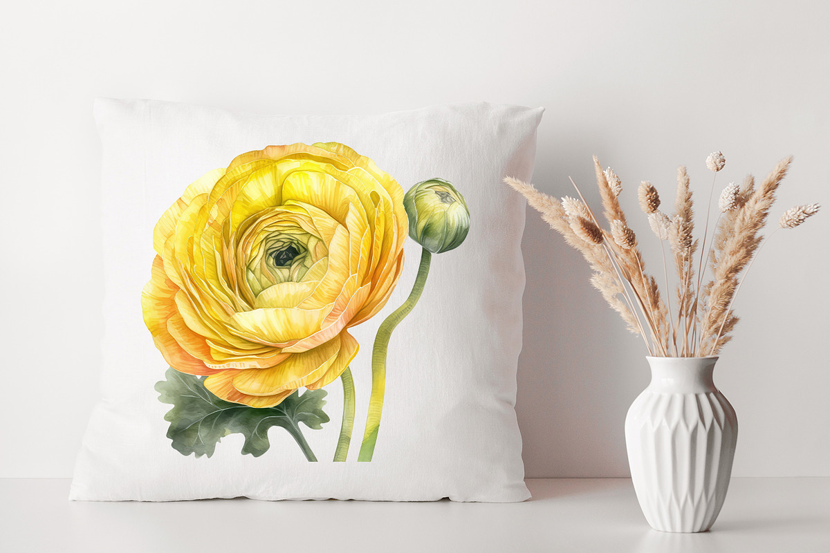 Yellow flower. Watercolor clipart, a Decorative Illustration by ElenazlataArt (Photo 5 of 9)