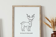 Christmas Animals Outline SVG, a Seasonal Illustration by TitaLivingArt (Thumbnail 8 of 9)