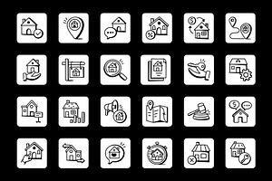 Pack Of 150 Doodle Real Estate Icons