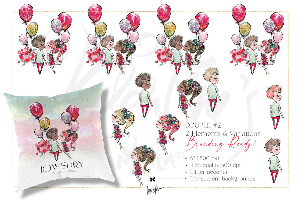 Valentine Clipart & Patterns Bundle, a Branding & Logo Template by KaramfilaS (Photo 7 of 18)