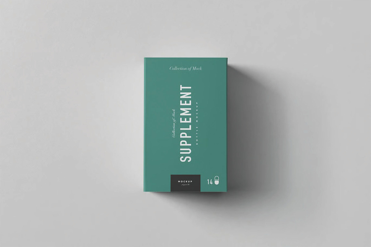 Supplement Jar and Box Mockup, a Packaging Mockup by DesignRushMarket (Photo 9 of 12)
