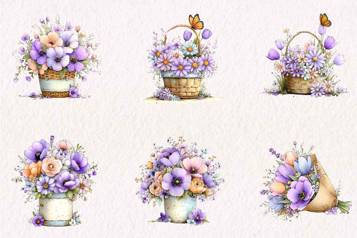Spring Flowers Sublimation Clipart, an Illustration by CreationArt (Photo 7 of 7)