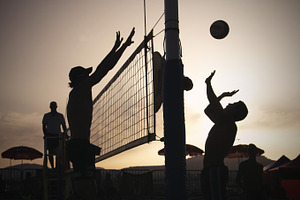 Beach volleyball featuring sport, volleyball, and beach volleyball