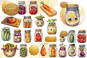 Preserved Vegetables Clipart Set