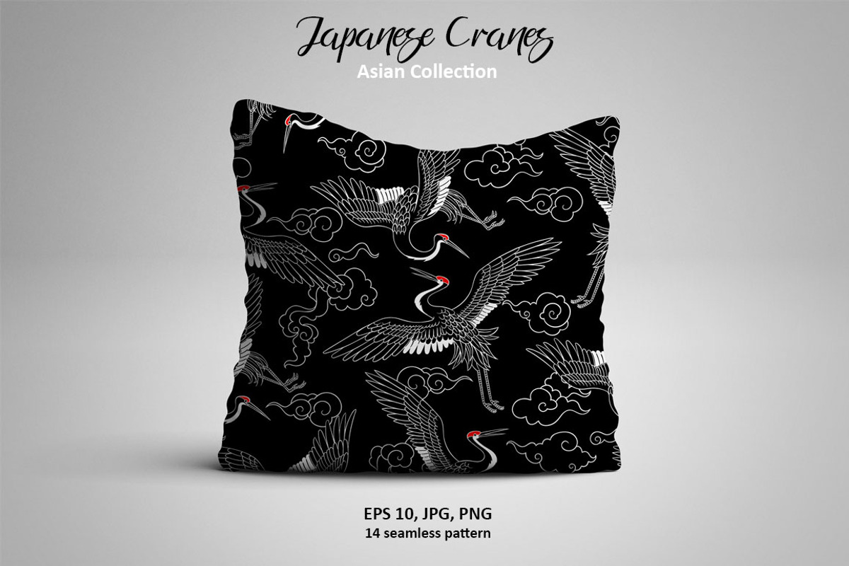 Japanese Cranes. Asian collection., a Pattern Graphic by Anastasia (Photo 7 of 11)