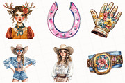 Watercolor Coquette Cowgirl Clipart, an Illustration by OK Design (Thumbnail 5 of 5)