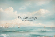 Seascape Oil Painting 'Sailboat', a Background Graphic by by creative paper (Thumbnail 2 of 16)