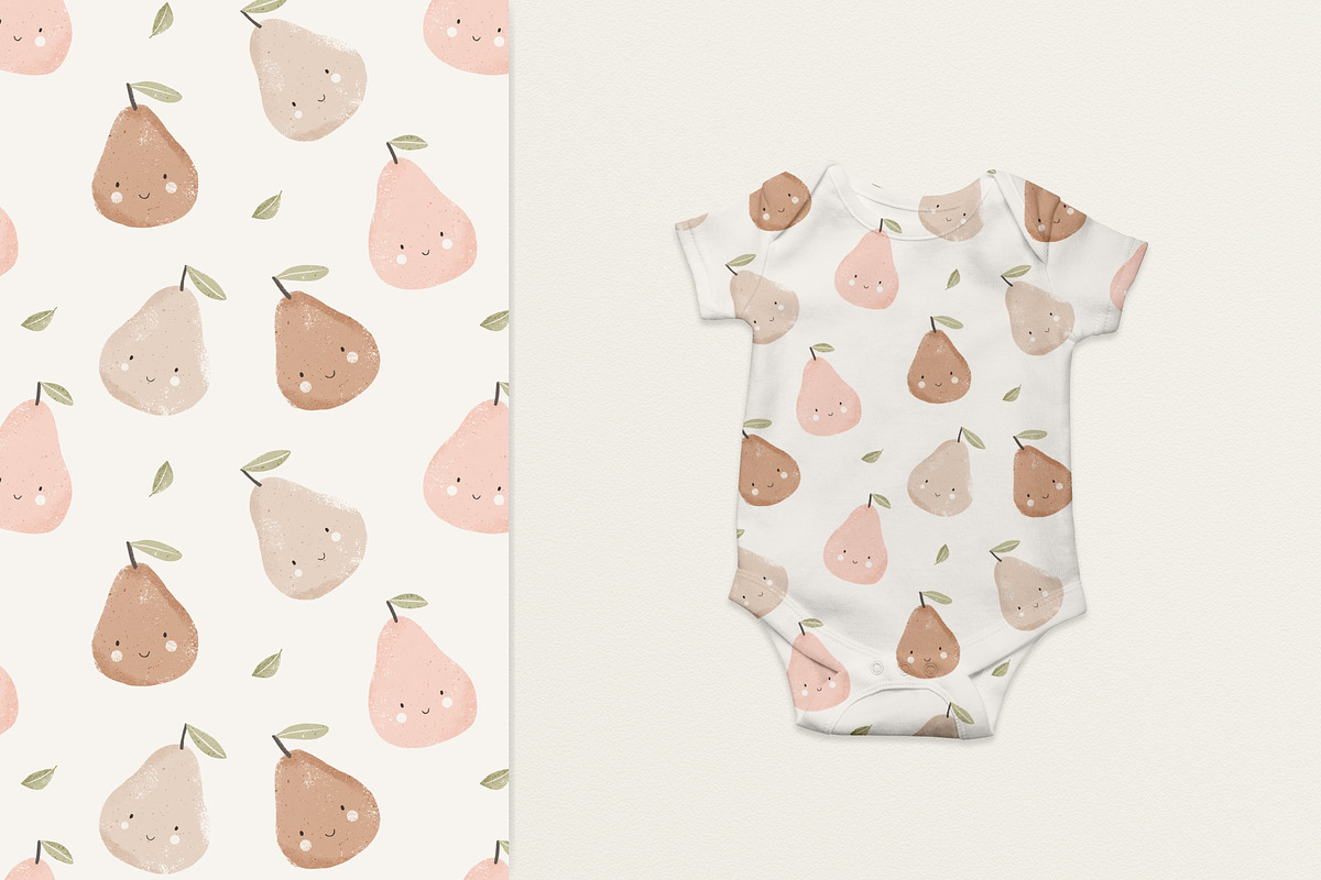 Cute pears Rose and Beige, a Pattern Graphic by Olena Kuznietsova (Photo 4 of 10)