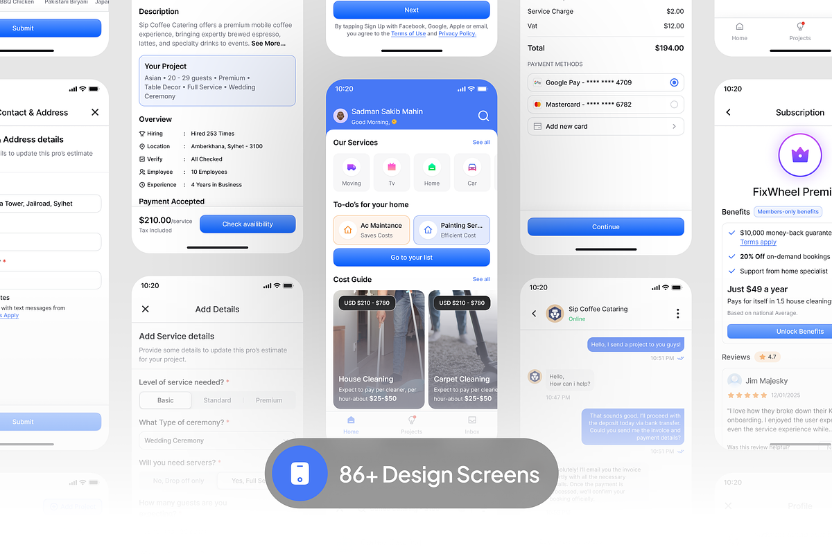 FixWheel - Home Service App Ui Kit, an UI Kit Template by floxui (Photo 6 of 9)