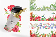 Tropic flower watercolor clip art, a Decorative Illustration by Nastya Che (Thumbnail 7 of 9)