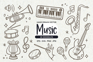 Music Doodles: School Music Class, an Education Illustration by insemar