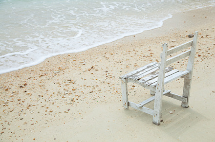 White wooden chair stock photo containing bay and beach, an Abstract Photo by a454