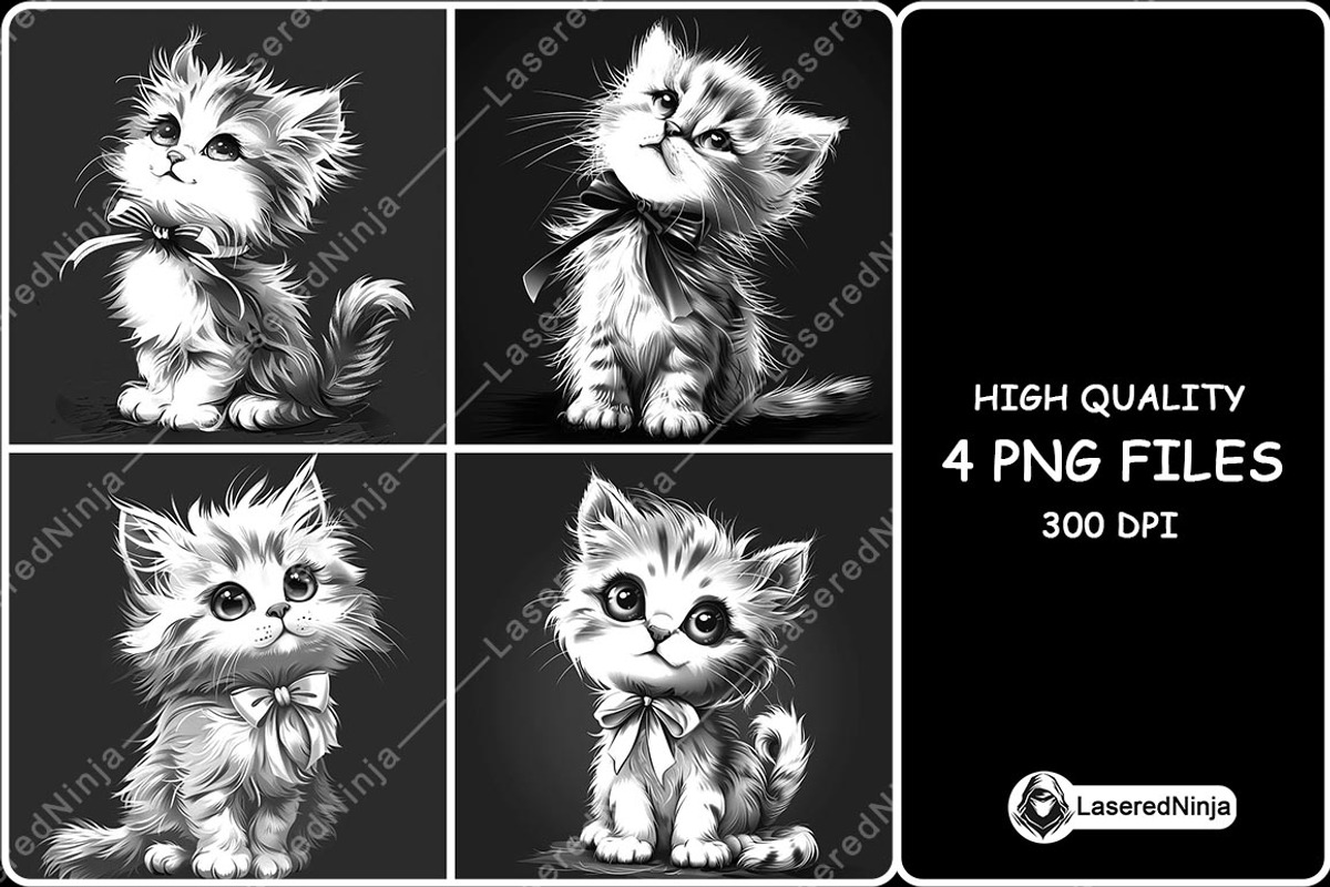 Cute Cat Fluffy Kitten Ribbon Bow, a Background Graphic by LaseredNinja (Photo 1 of 7)
