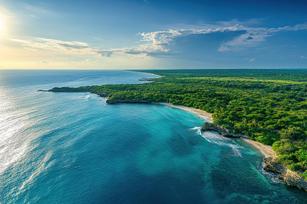 Stunning aerial view of Harmon beach, a Photo by Iftikhar Alam