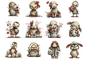 Watercolor Easter Animals Clipart, an Illustration by Designking (Thumbnail 2 of 5)