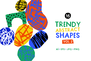 Trendy Abstract Color Shapes Vol. 2