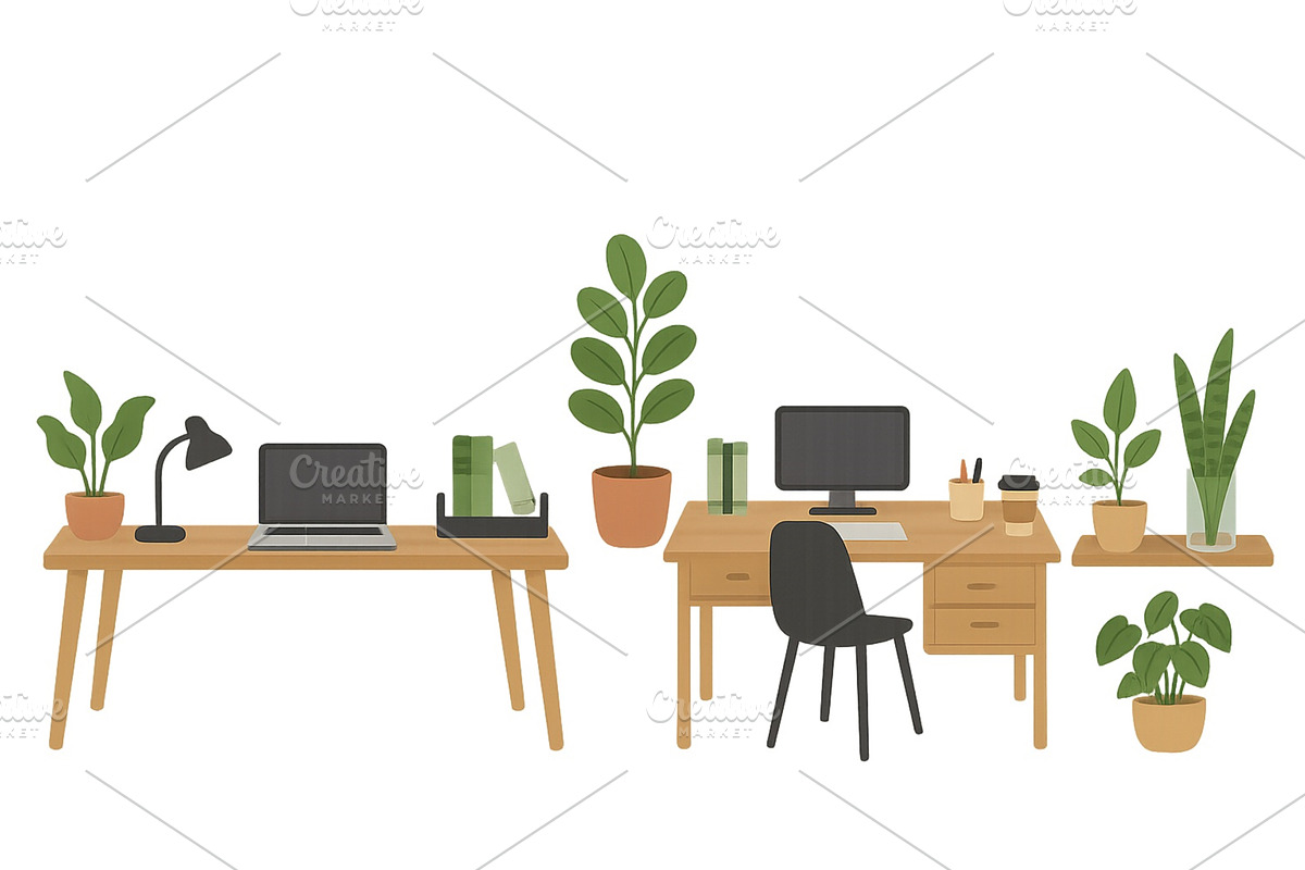 Modern workspace design featuring, an Object Illustration by ZinetroN