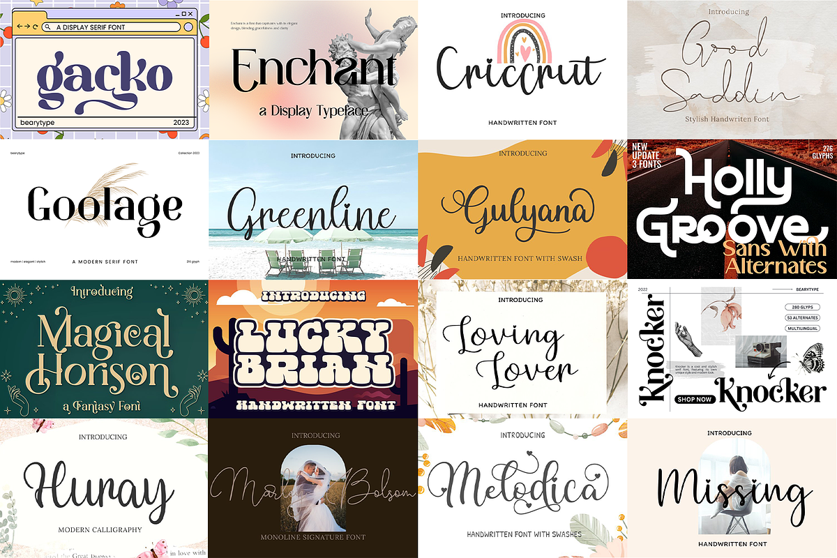 220 fonts mega pack, a Font by BearyType Studio (Photo 5 of 9)