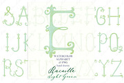 Vintage Watercolor Letters Monogram, a Graphic by LABFcreations (Thumbnail 1 of 3)