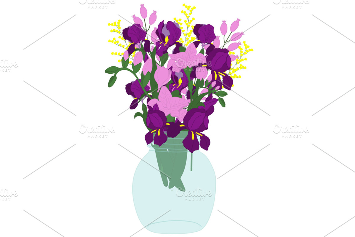 Bouquet of irises, tulips freesias, an Illustration by Orangepencil (Photo 6 of 9)