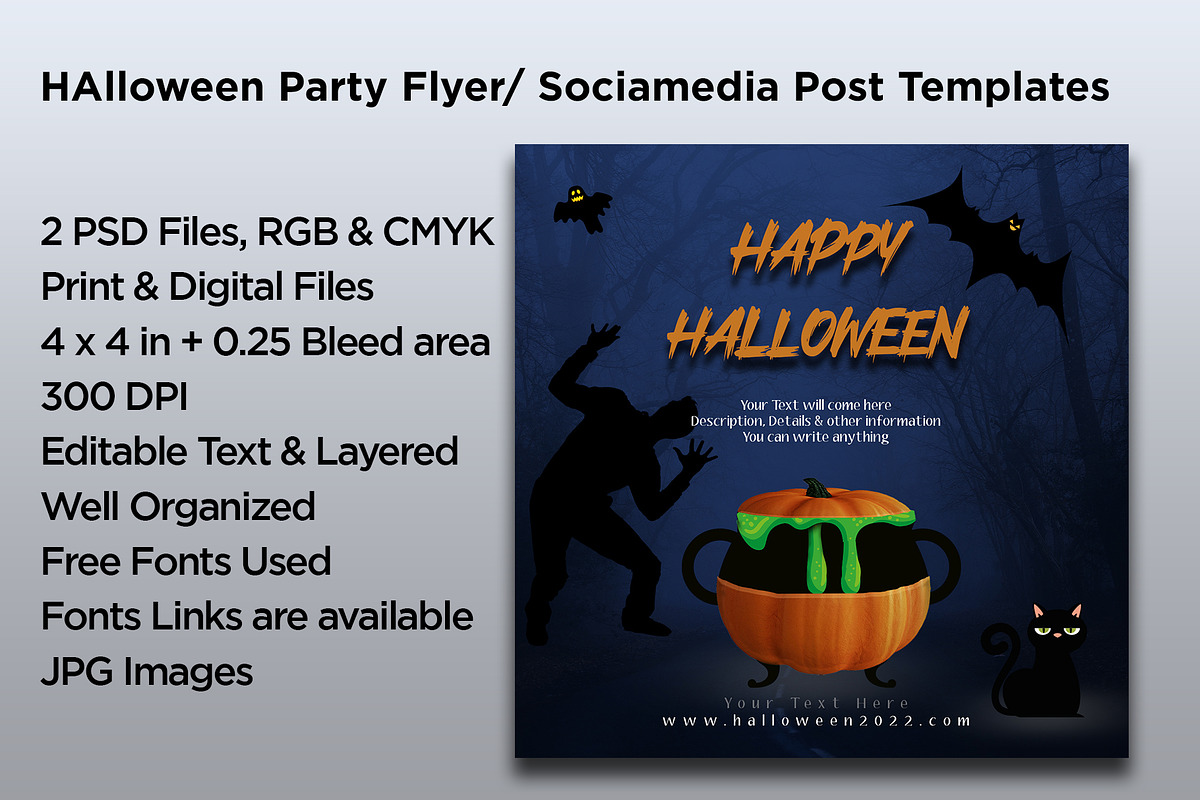 Halloween Flyer/ Social Media Post, a Flyer Template by designerzDukan (Photo 3 of 3)