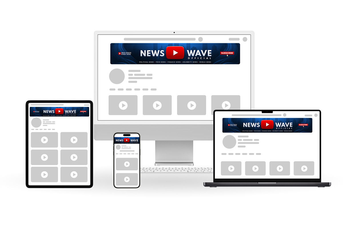 News YouTube Banner Template, a Social Media Template by Vaughn Studios (Photo 3 of 5)