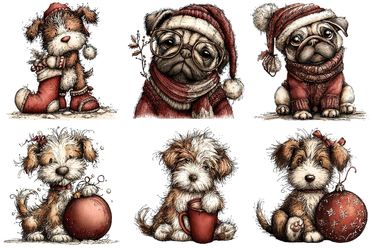 Festive Dog Winter Clipart, an Illustration by Libby Wishes (Photo 6 of 8)