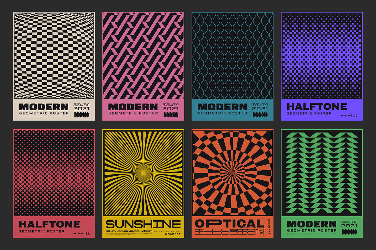56 MODERN GEOMETRIC POSTERS, a Texture Graphic by craftlove (Photo 4 of 10)
