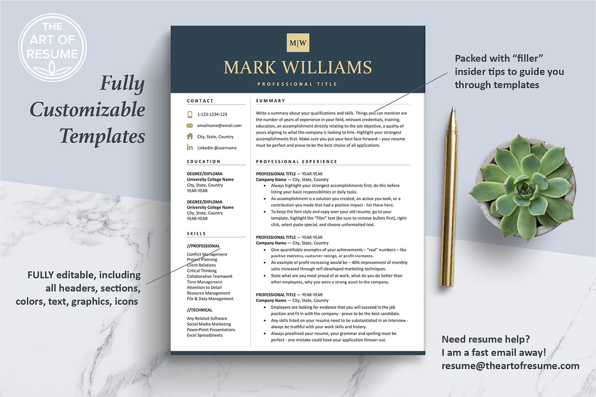 Executive Resume Template Design, a Resume Template by The Art of Resume (Photo 3 of 8)