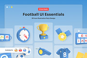 Premium 3D Football Icon Set for UI, a Sport Illustration by twinstd (Thumbnail 1 of 6)