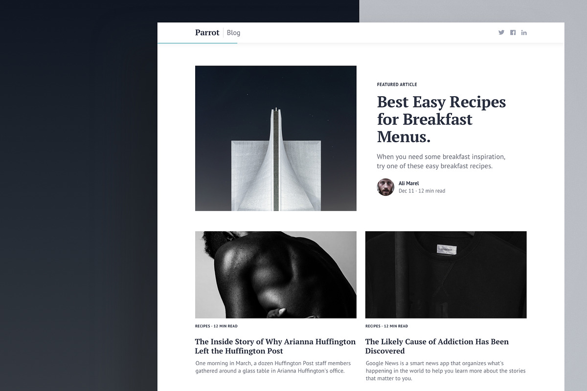 Parrot: Bootstrap Blog Template, a Bootstrap Template by Nice, Very Nice (Photo 2 of 6)