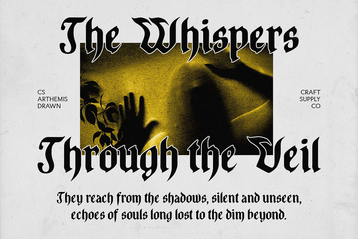 CS Arthemis Drawn, a Blackletter Font by Craft Supply Co. (Photo 4 of 8)