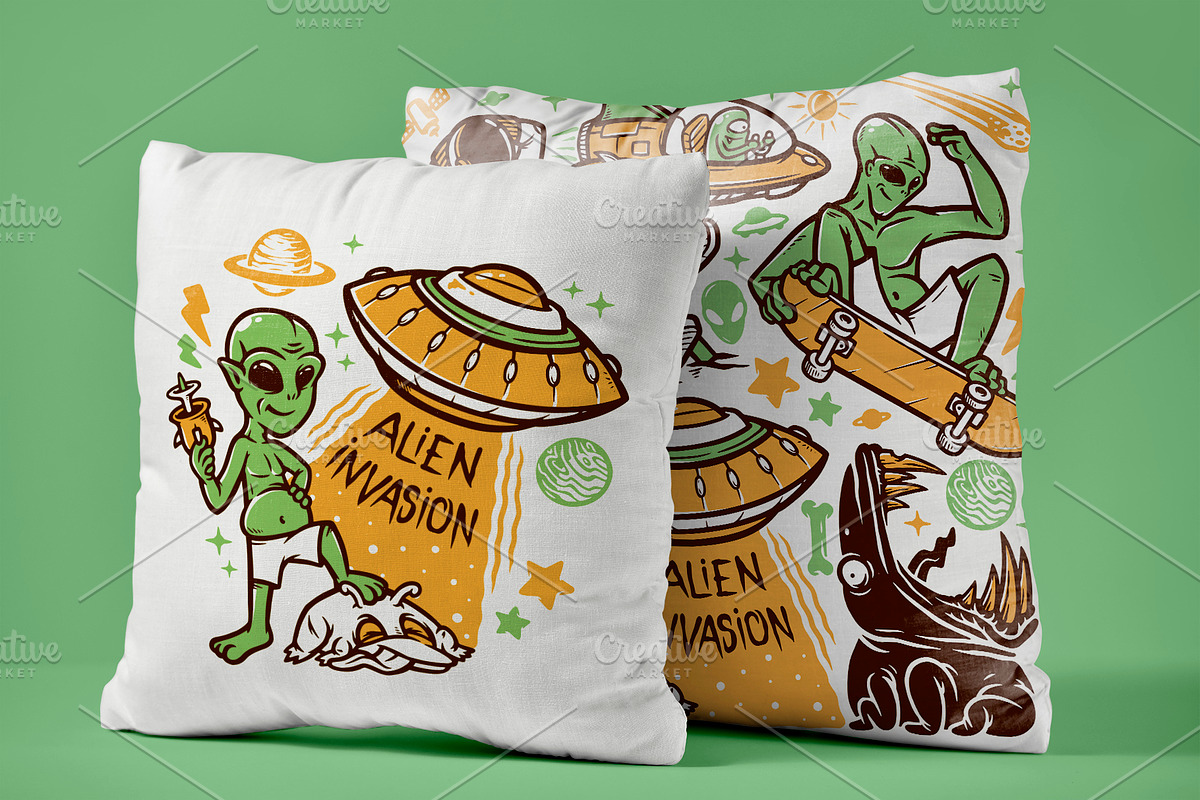 Set of outer space elements, an Animal Illustration by gunaonedesign (Photo 6 of 6)