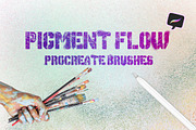 Pigment Flow Procreate Brush Set, a Brush Add-On by itefan Studio (Thumbnail 1 of 2)