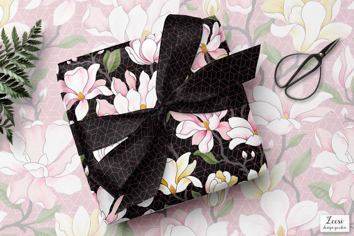 Sweet Magnolia Patterns & Motifs, a Pattern Graphic by Zeesi Design Garden (Photo 2 of 13)