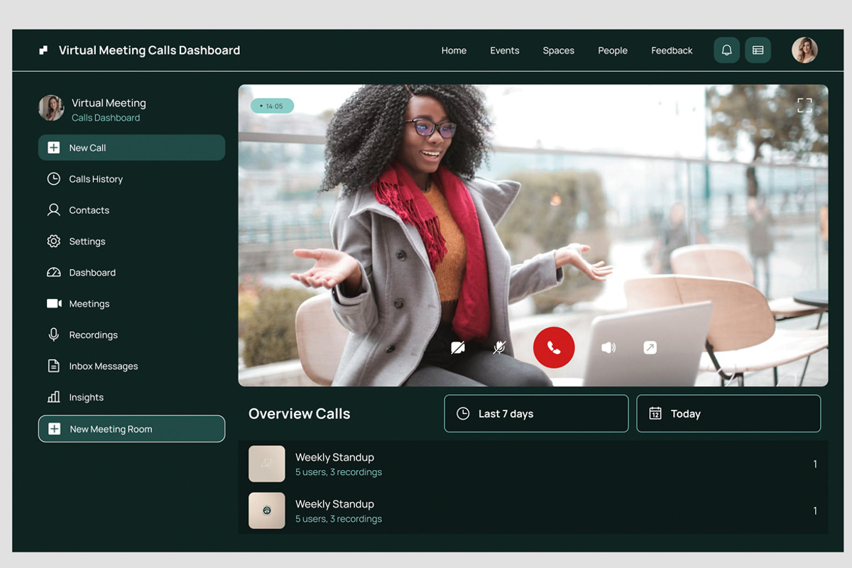 Black Virtual Meeting Calls App, an App Template by nagaredesignstudio (Photo 5 of 5)