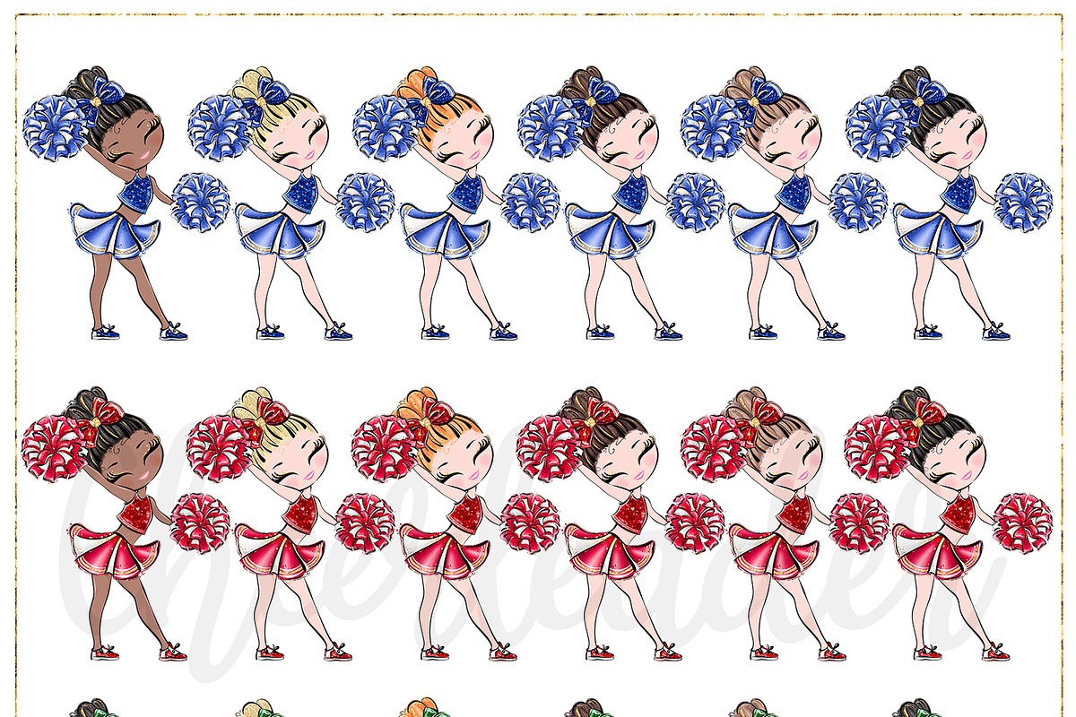 Cheerleader Hand Drawn Clipart, a Sport Illustration by Masha  Studio (Photo 4 of 12)