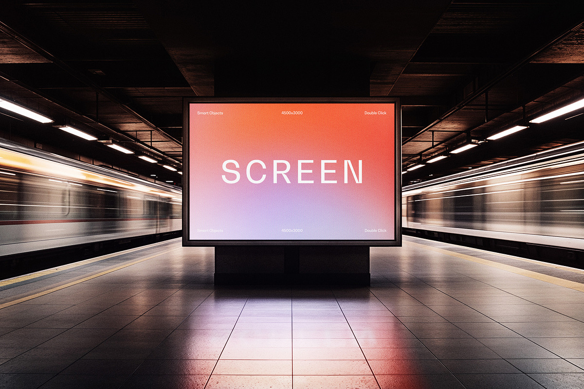 Subway Digital Screen Mockup, an Advertising Mockup by Design Squad (Photo 1 of 3)