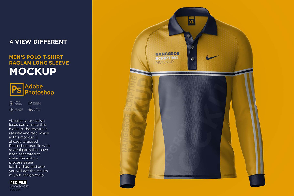 Polo T-Shirt Raglan Mockup, a Hoody Mockup by Nanggroe Scripting (Photo 1 of 7)