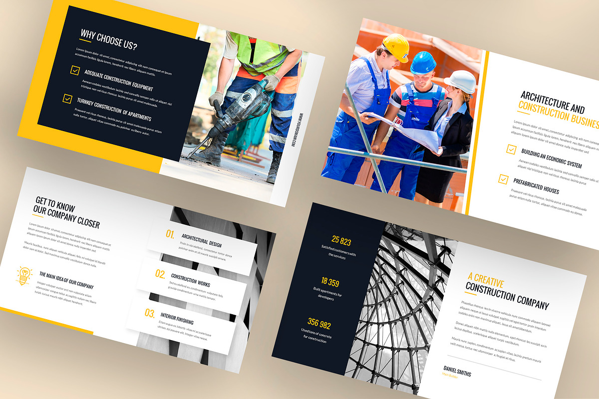 Construction Company Profile PPT, a Presentation Template by artbart (Photo 10 of 26)